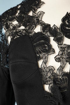 Black wool and lace bermuda-suit Thierry Mugler