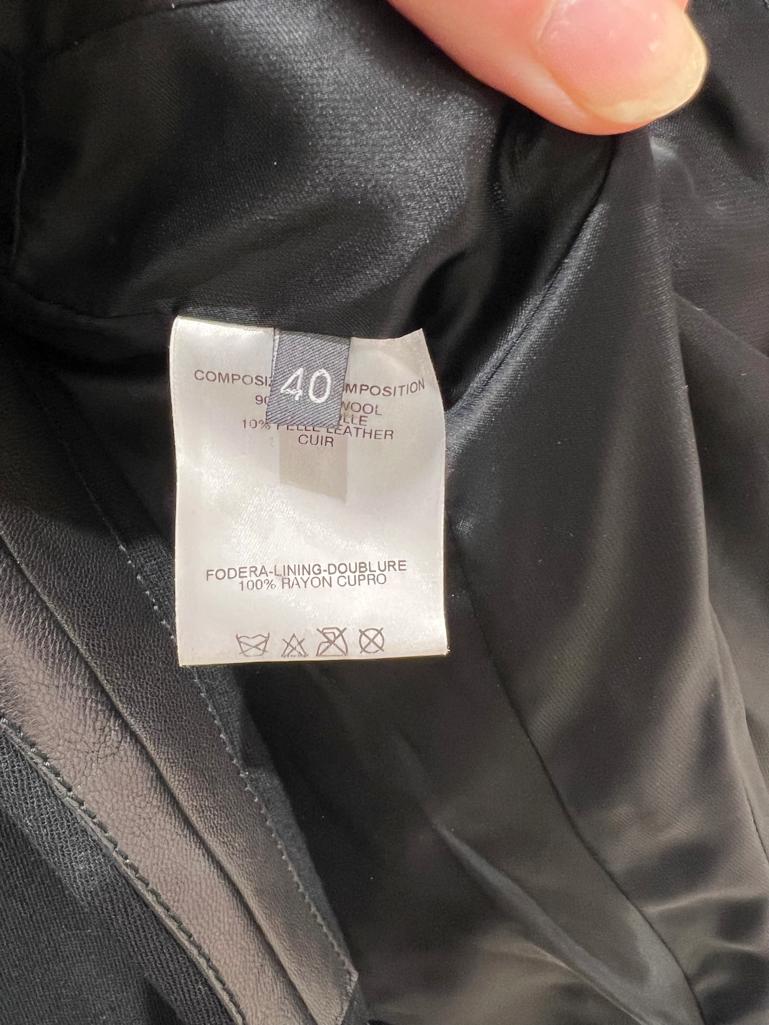 Black wool and leather 