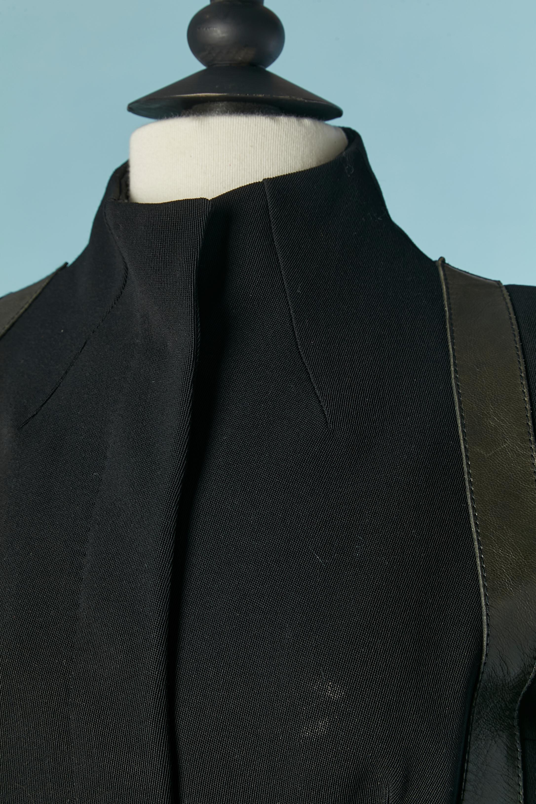 Black wool and leather 