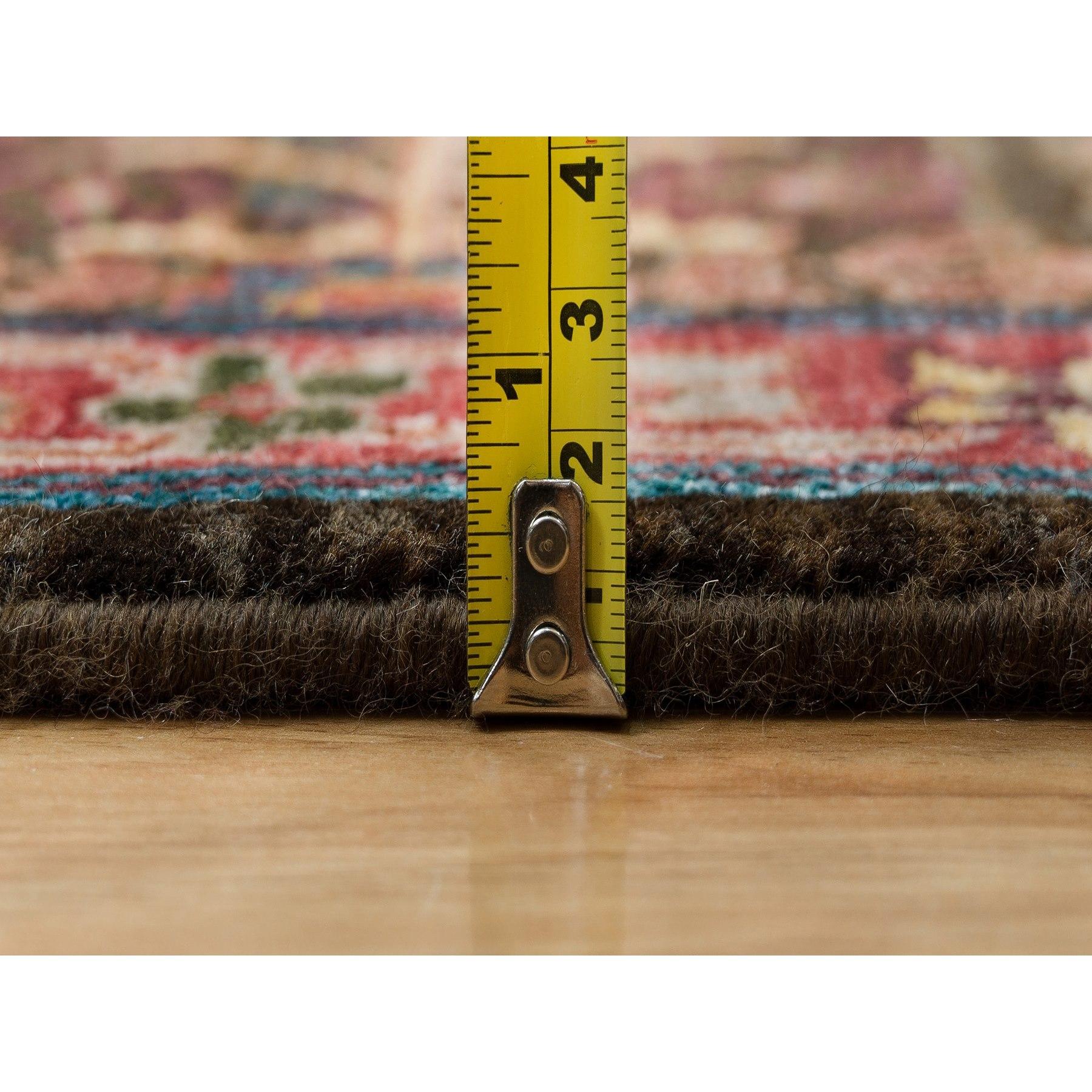 Black Wool and Silk Hand Knotted Tabriz Vase Fine Oriental Rug 9'1