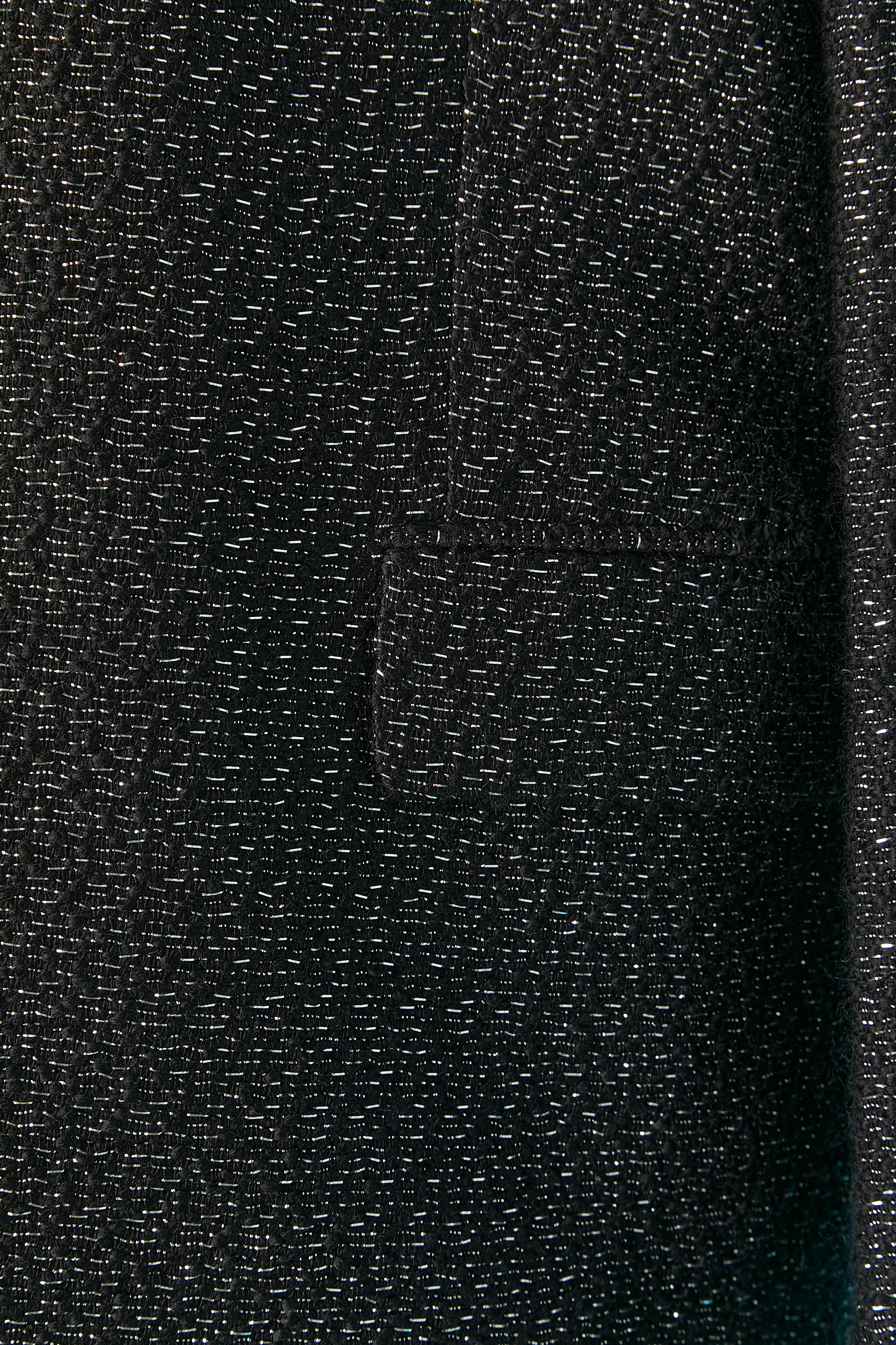 Blazer croisé en laine noire et lurex argenté Dior Homme by Hedi Slimane  Excellent état - En vente à Saint-Ouen-Sur-Seine, FR