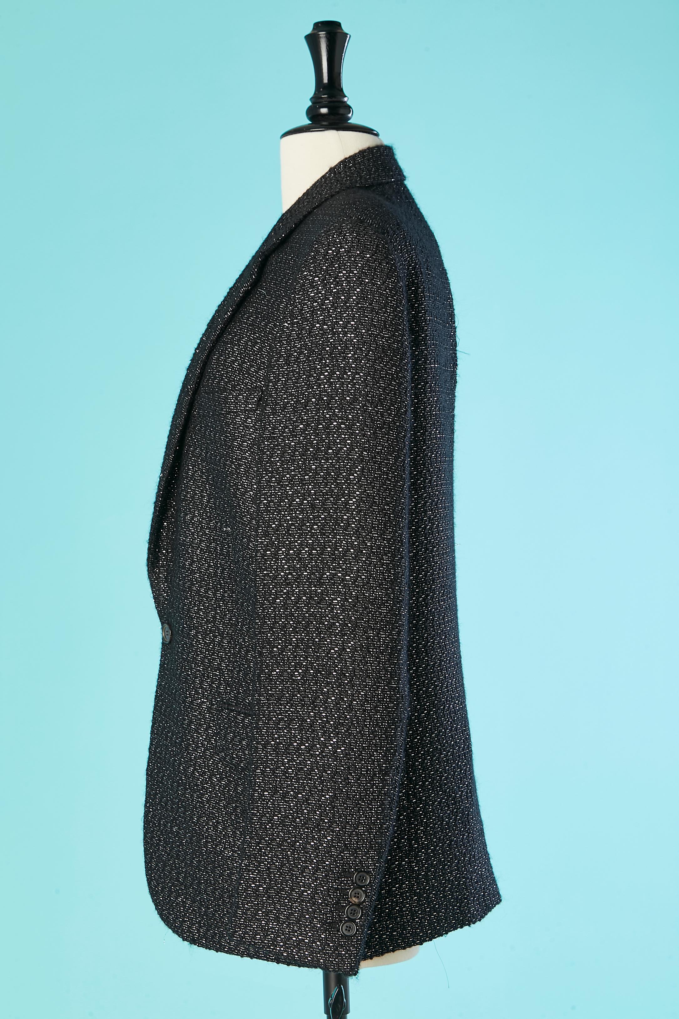Blazer croisé en laine noire et lurex argenté Dior Homme by Hedi Slimane  Pour hommes en vente