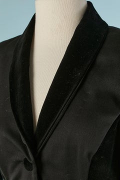 Chaqueta sencilla de lana y terciopelo negro CHANTAL THOMASS