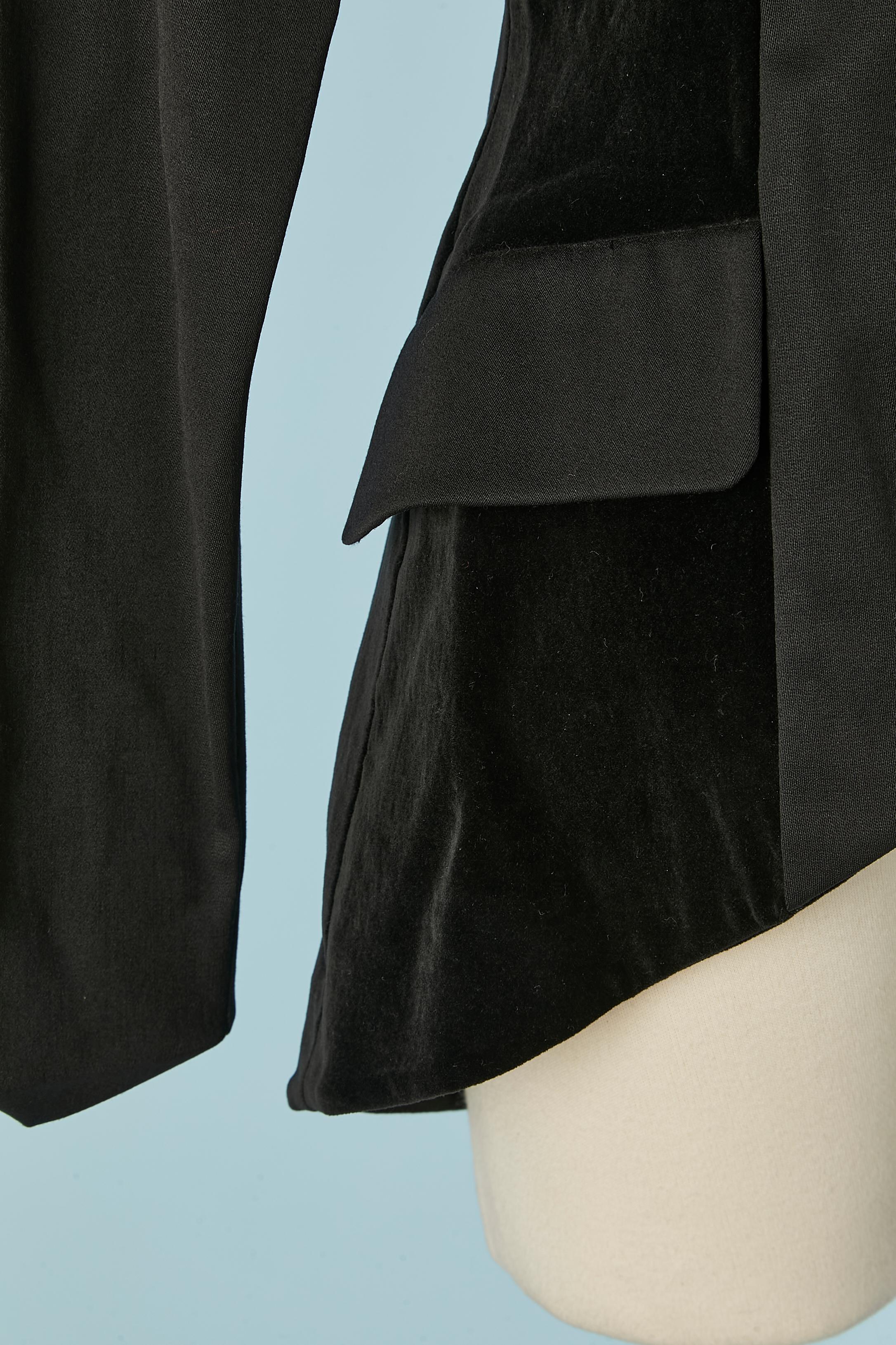 Veste croisée en laine et velours noir CHANTAL THOMASS Excellent état - En vente à Saint-Ouen-Sur-Seine, FR