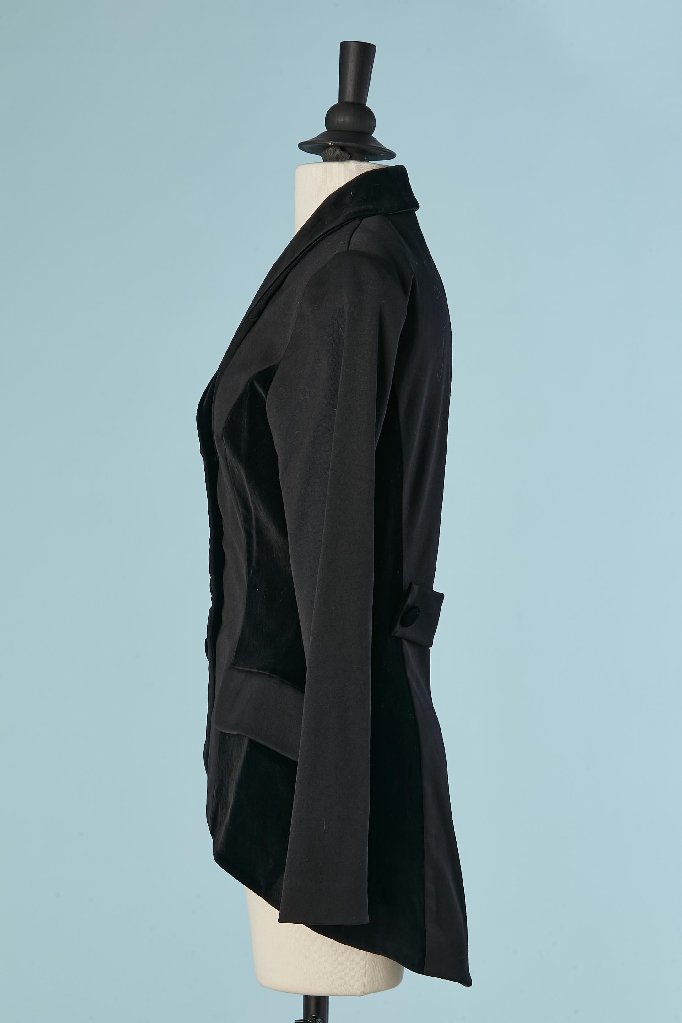 Veste croisée en laine et velours noir CHANTAL THOMASS Pour femmes en vente