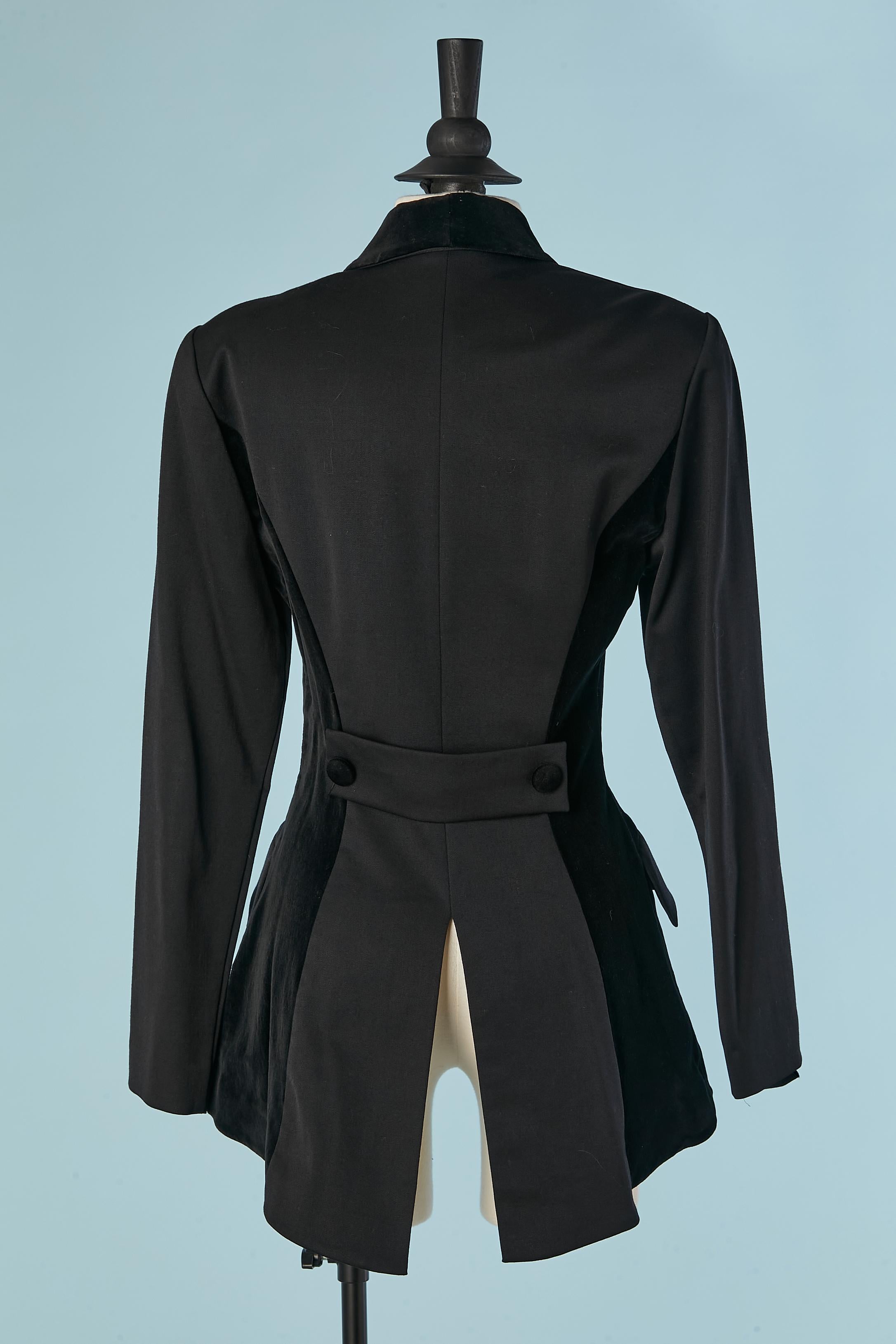 Veste croisée en laine et velours noir CHANTAL THOMASS en vente 1