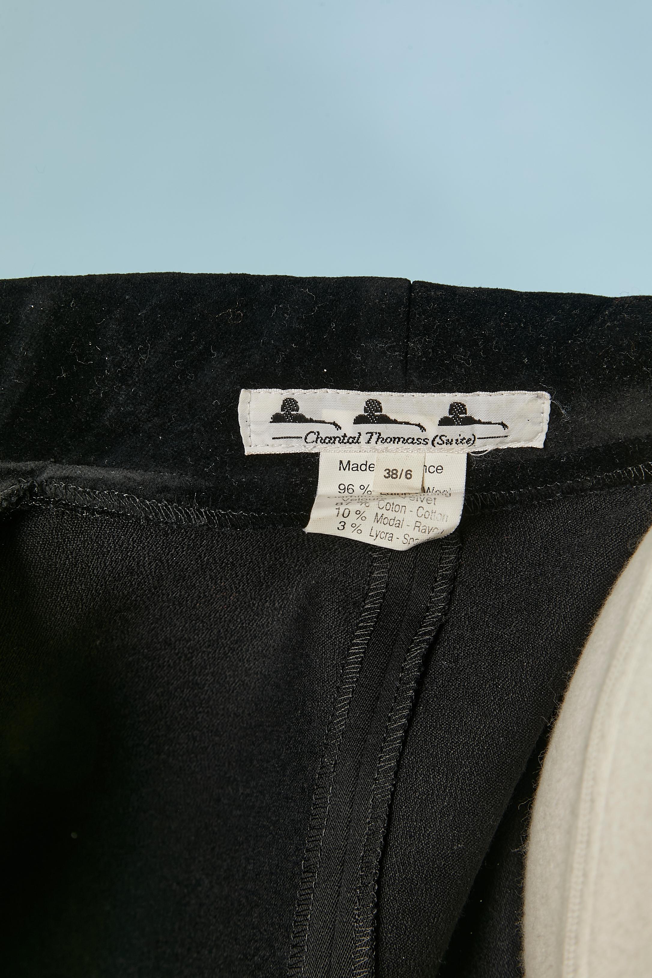 Veste croisée en laine et velours noir CHANTAL THOMASS en vente 2