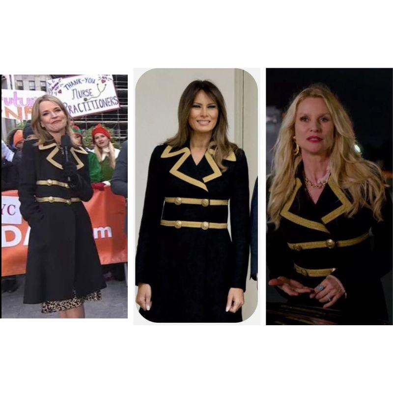Cappotto in lana nera stile militare con rifiniture metalliche Sz: IT 40 in vendita 14