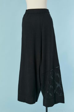 Schwarze asymmetrische weite Hose aus Wolle Y'S YOHJI YAMAMOTO