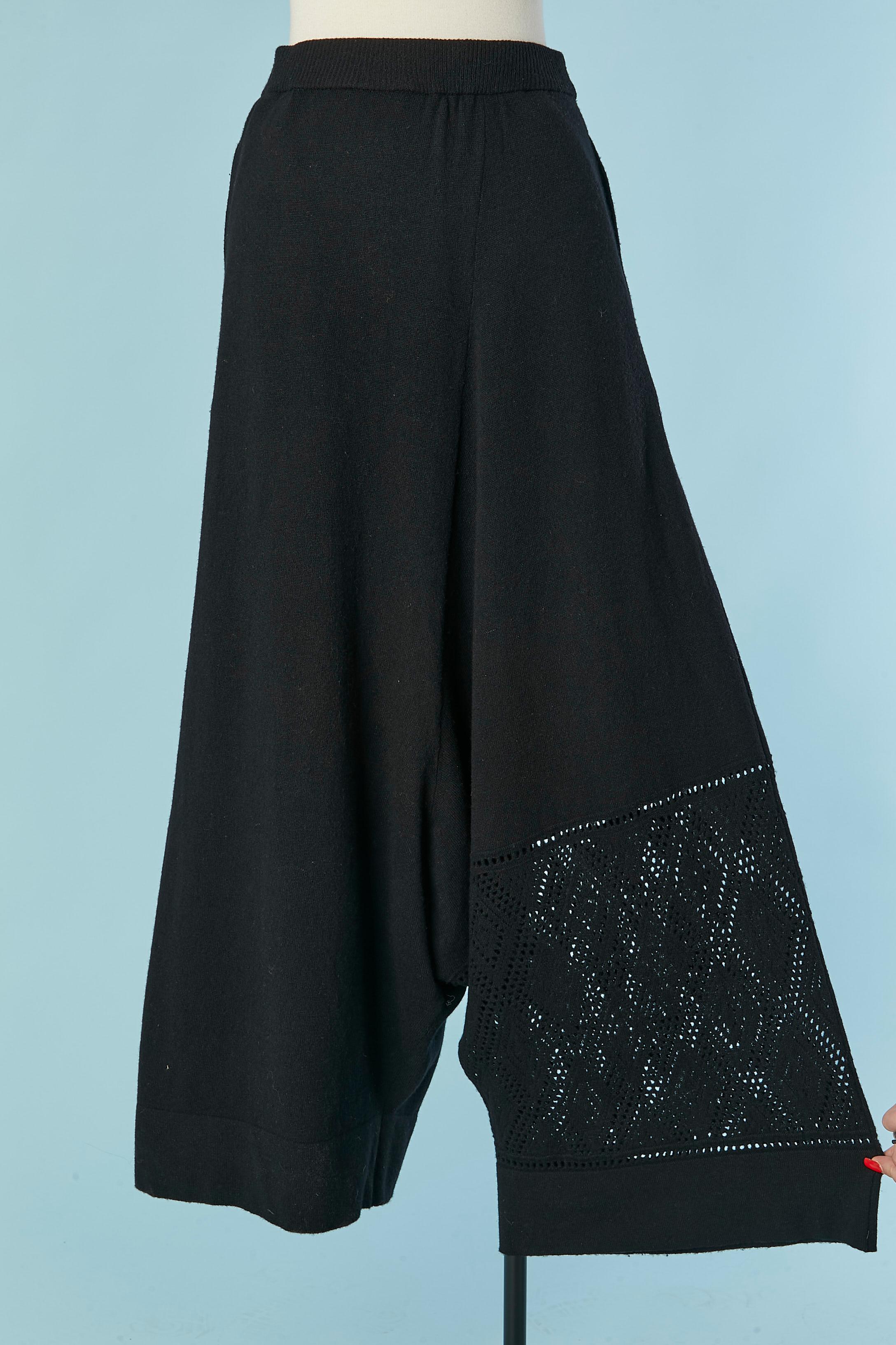 Pantalón ancho asimétrico de lana negra Y'S YOHJI YAMAMOTO. en Excelente estado para la venta en Saint-Ouen-Sur-Seine, FR