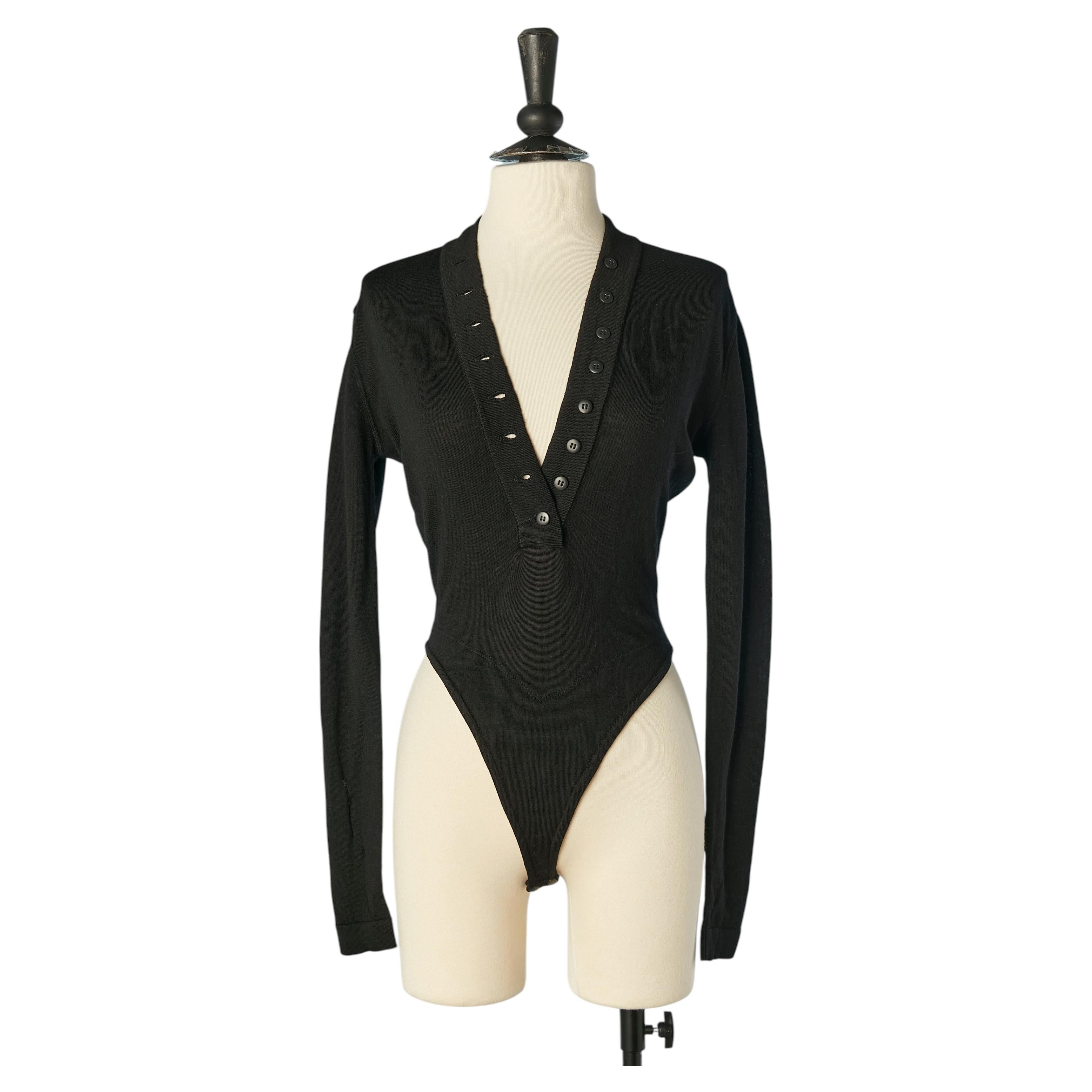 Body in lana nera ALAIA