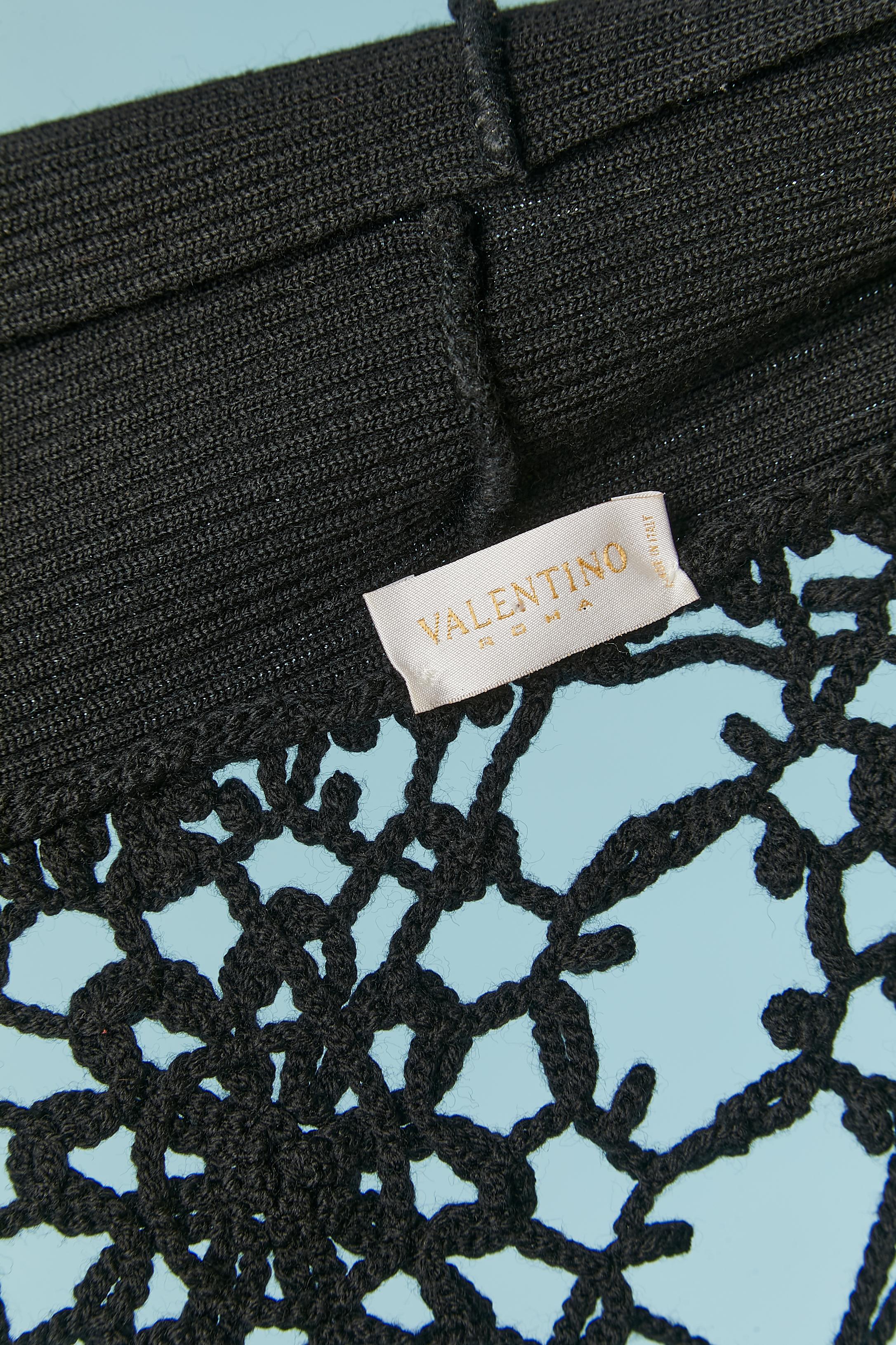 Bolero/ cárdigan de lana negro con espalda de ganchillo de lana transparente VALENTINO ROMA 1