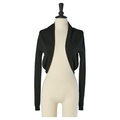 Bolero/ cárdigan de lana negro con espalda de ganchillo de lana transparente VALENTINO ROMA