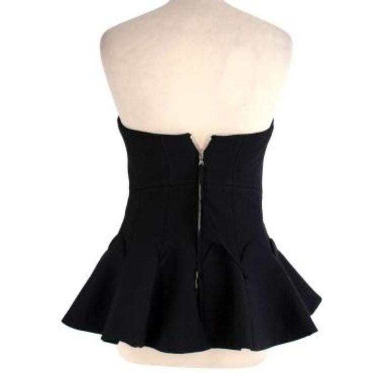 Black wool boned bustier top For Sale at 1stDibs