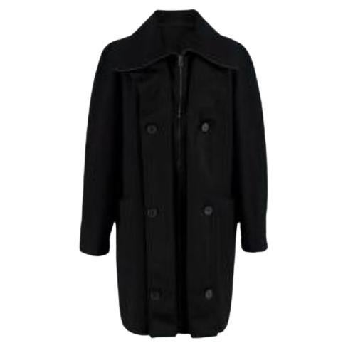 Black wool car coat For Sale