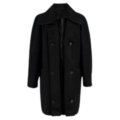 Black wool car coat