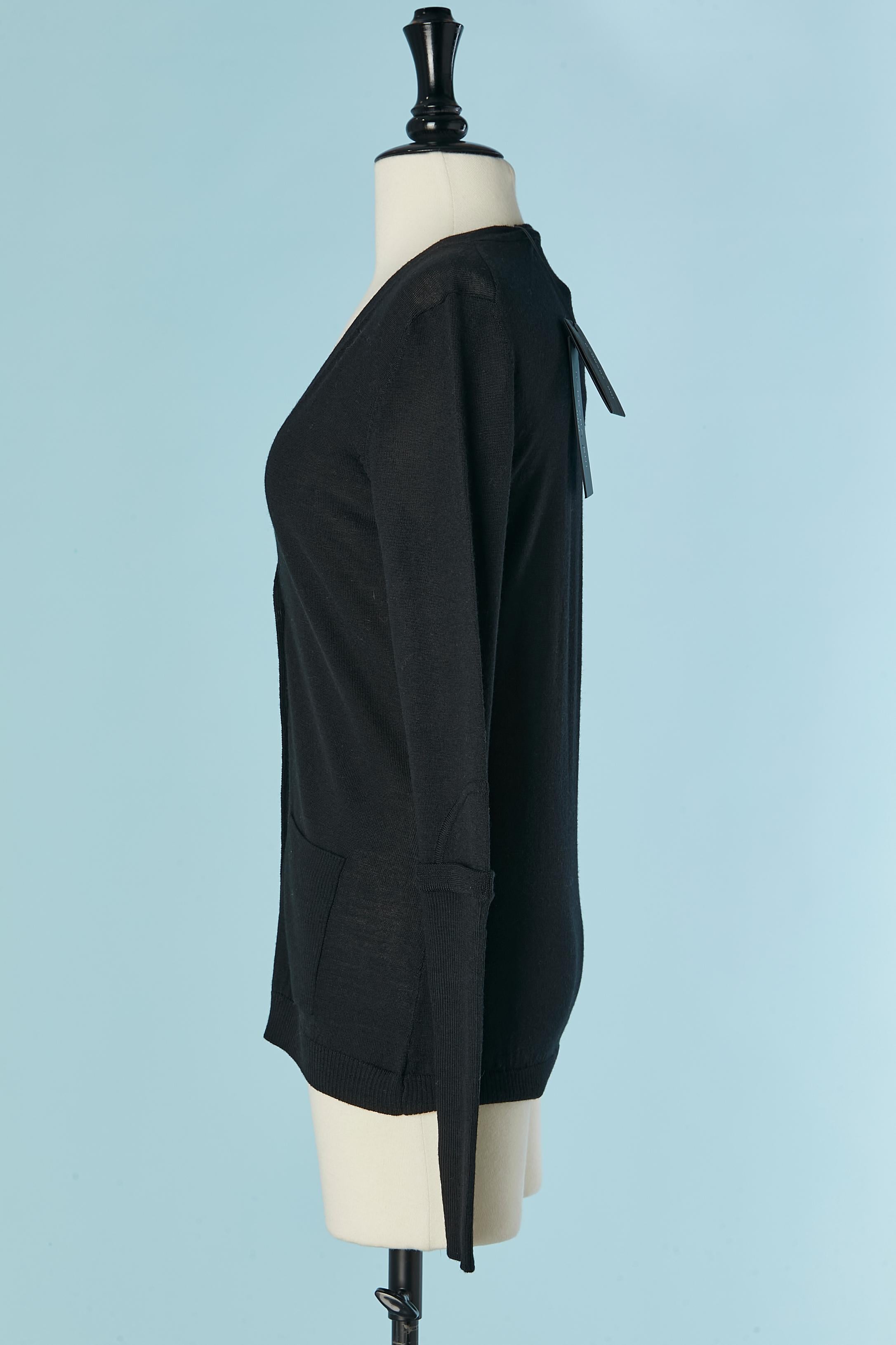 Black wool cardigan BARBARA BUI Tricot New with tag For Sale 1