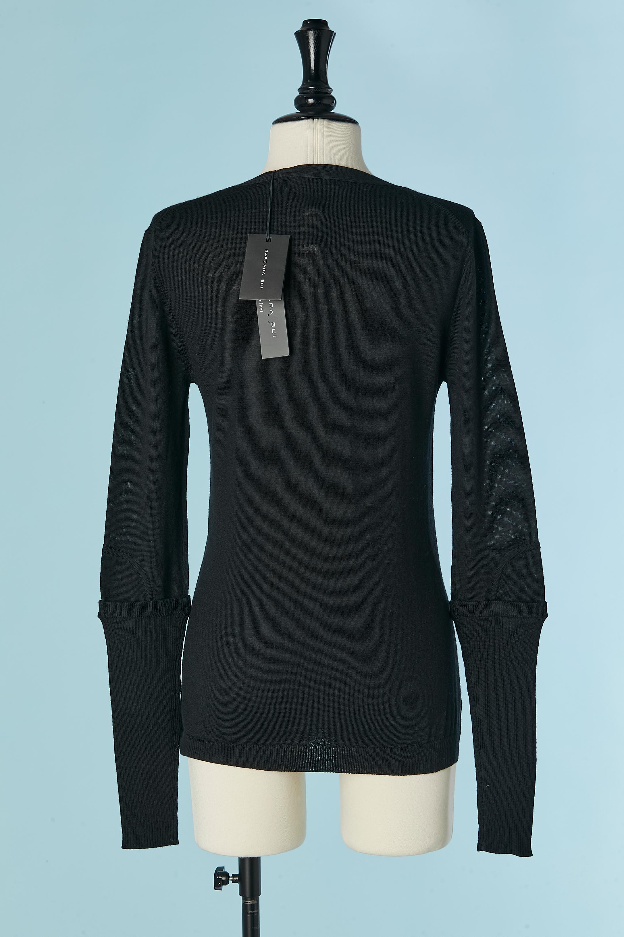 Black wool cardigan BARBARA BUI Tricot New with tag For Sale 2