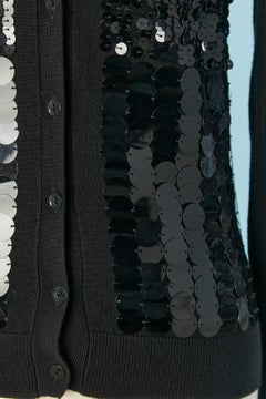 Cardigan in lana nera con paillettes nere Jean Paul Gaultier Jeans