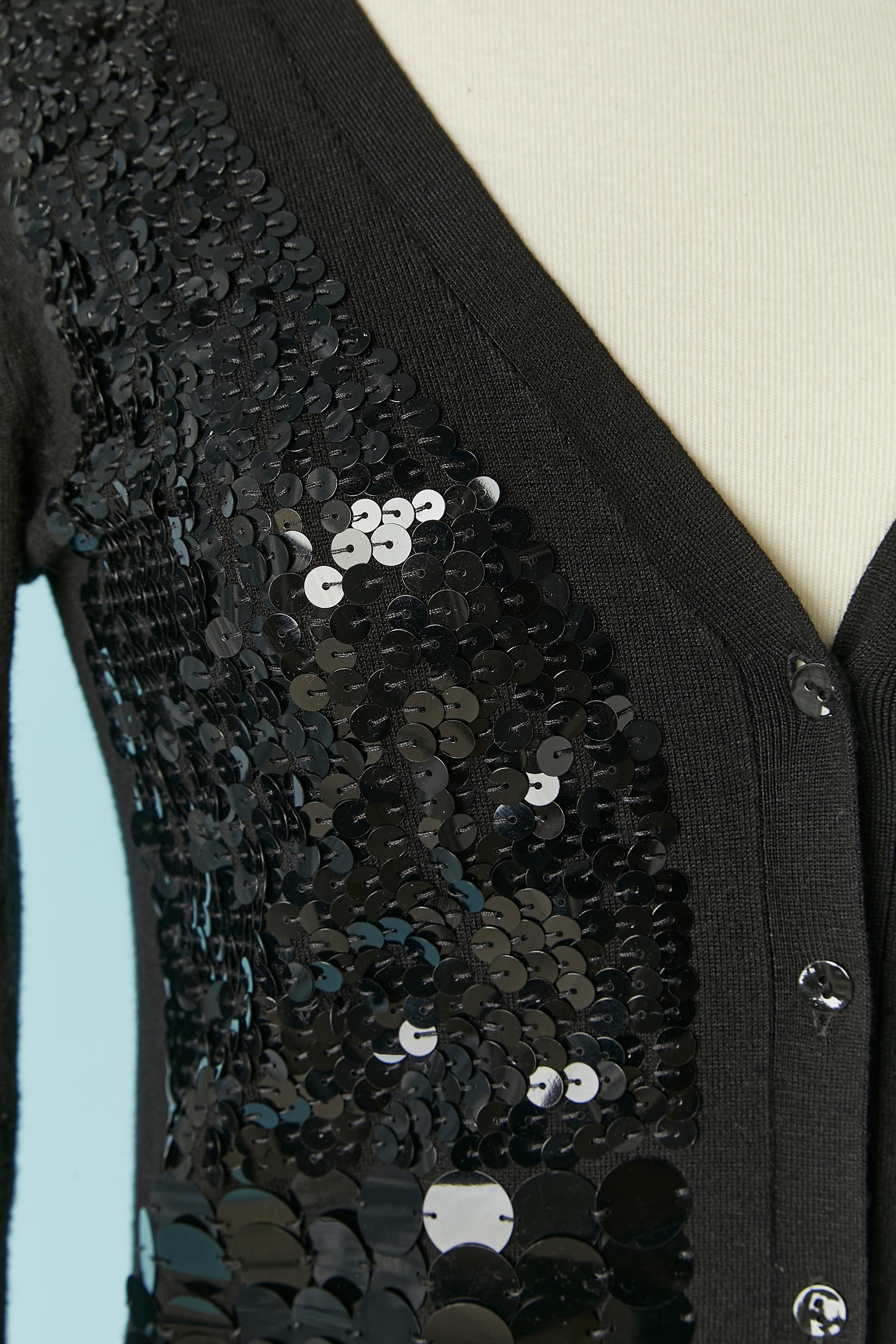 Rebeca de lana negra con lentejuelas negras Jean Paul Gaultier Jeans Negro en venta