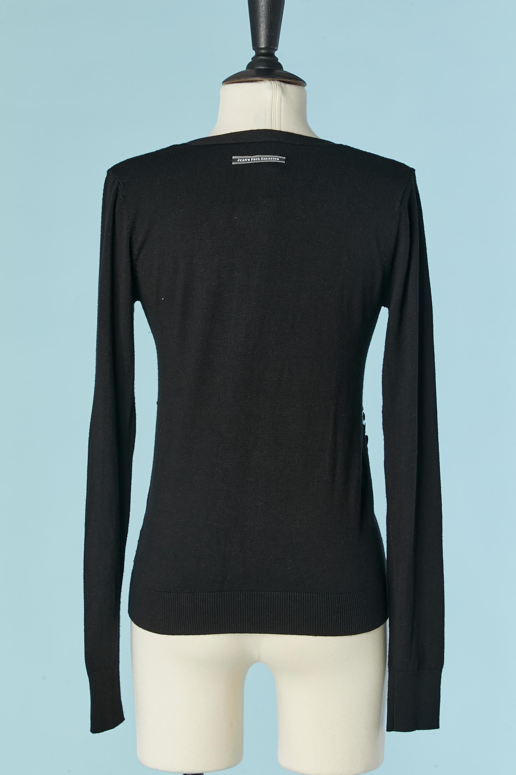 De las mujeres Rebeca de lana negra con lentejuelas negras Jean Paul Gaultier Jeans en venta