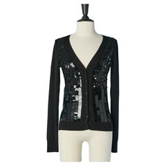 Black wool cardigan with black sequin Jean-Paul Gaultier Jeans