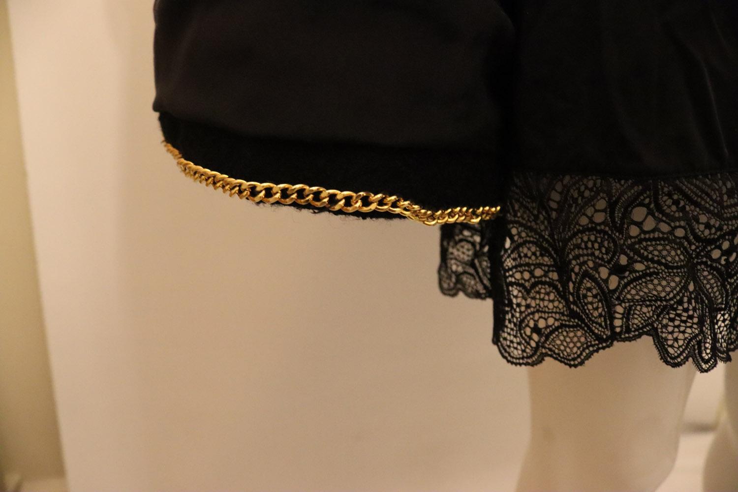 Black Wool Chanel Style Jacket by Sartoria Verzola Milan For Sale 3