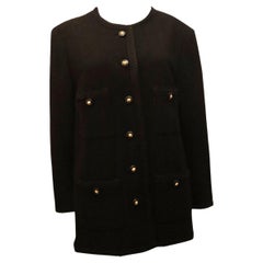 Black Wool Chanel Style Jacket by Sartoria Verzola Milan