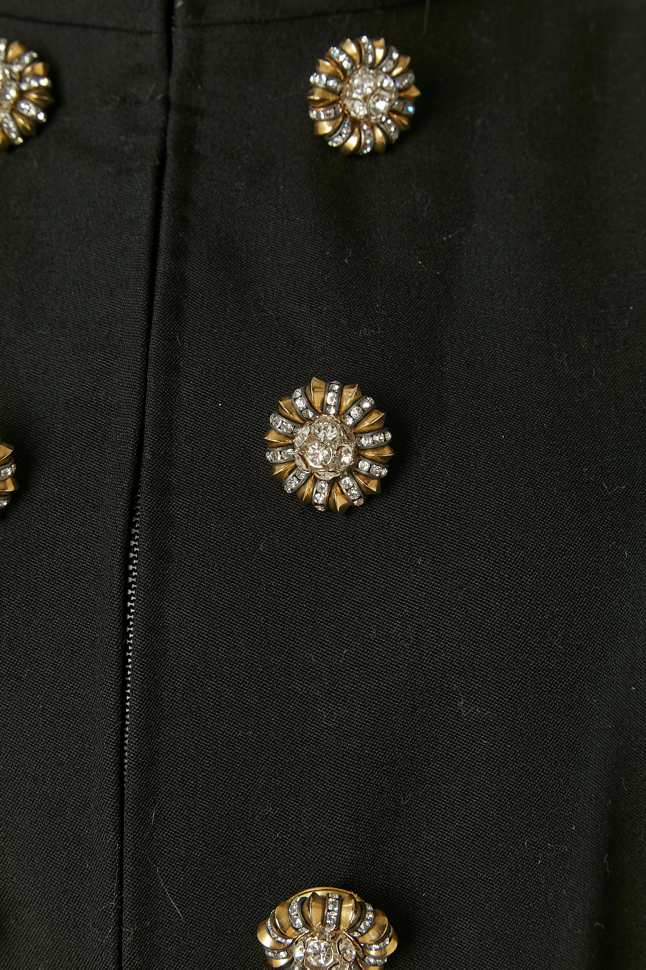 Cappotto in lana nera con  gioielli con bottoni CHRISTIAN Lacroix In condizioni ottime in vendita a Saint-Ouen-Sur-Seine, FR