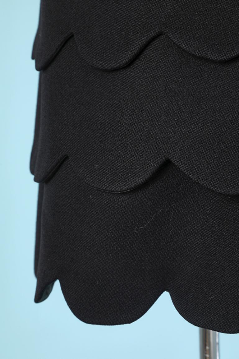 Robe de cocktail en laine noire avec ceinture et nœud en satin Vager Nastat Real  Bon état - En vente à Saint-Ouen-Sur-Seine, FR