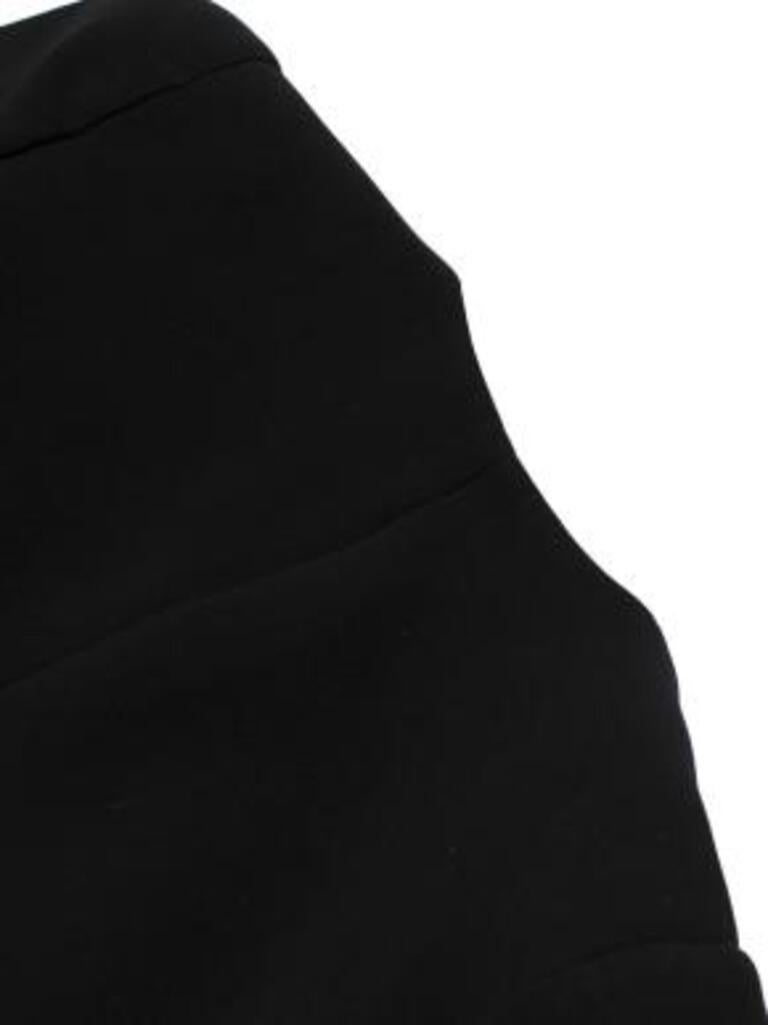 Women's Black Wool Crepe Collarless Jacket For Sale
