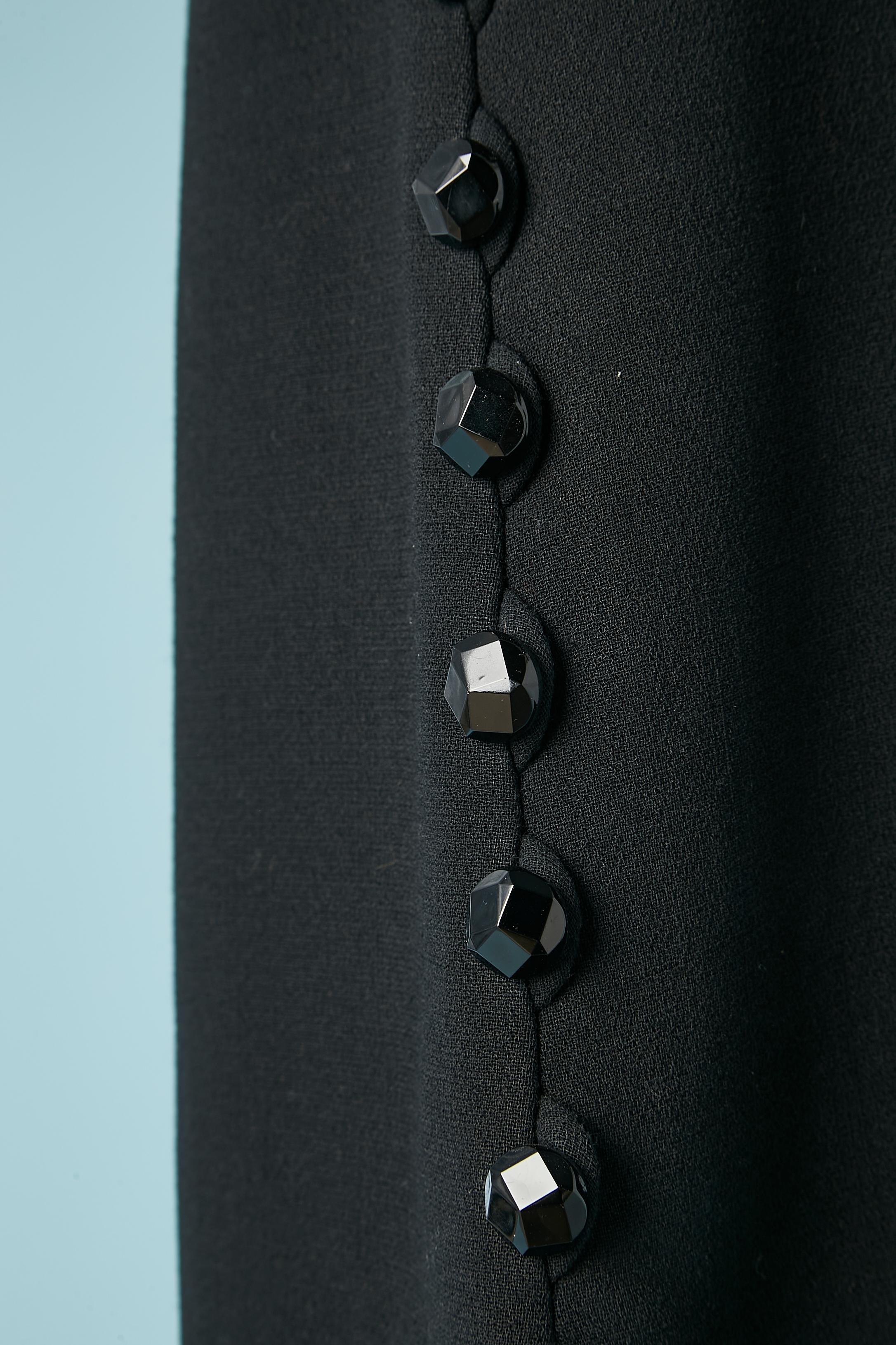 Combinaison en crêpe de laine noire avec boutons noirs Christian Dior New-York Circa 1950 Pour femmes en vente