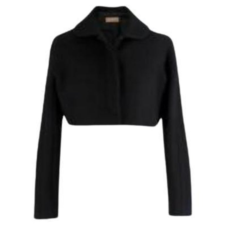 black wool cropped jacket For Sale at 1stDibs
