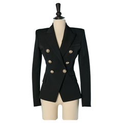 Black wool double-breasted blazer BALMAIN