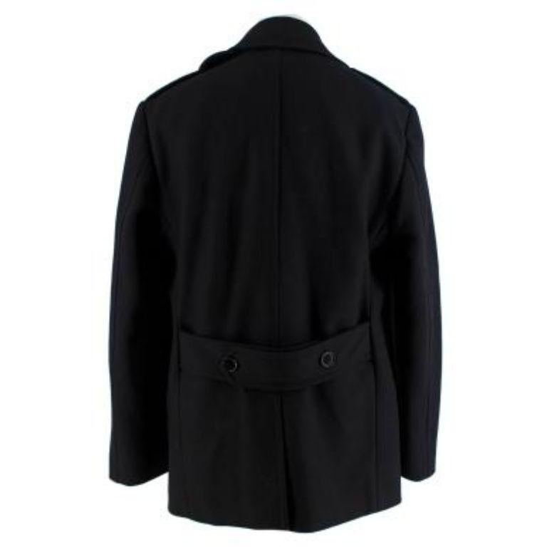 Women's Black Wool Double Breasted Coat For Sale