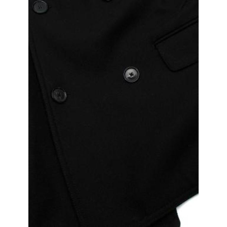 Black Wool Double Breasted Coat For Sale 1
