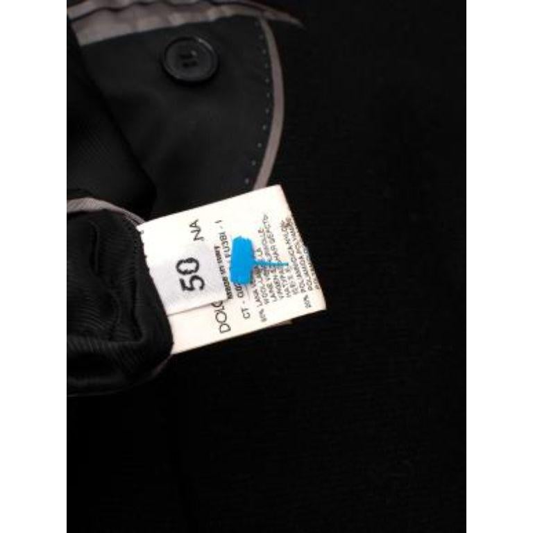 Black Wool Double Breasted Coat For Sale 3