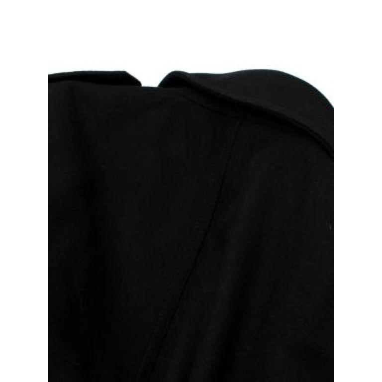 Black Wool Double Breasted Coat For Sale 5