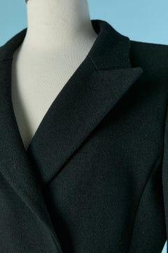 Black wool double-breasted coat PRADA