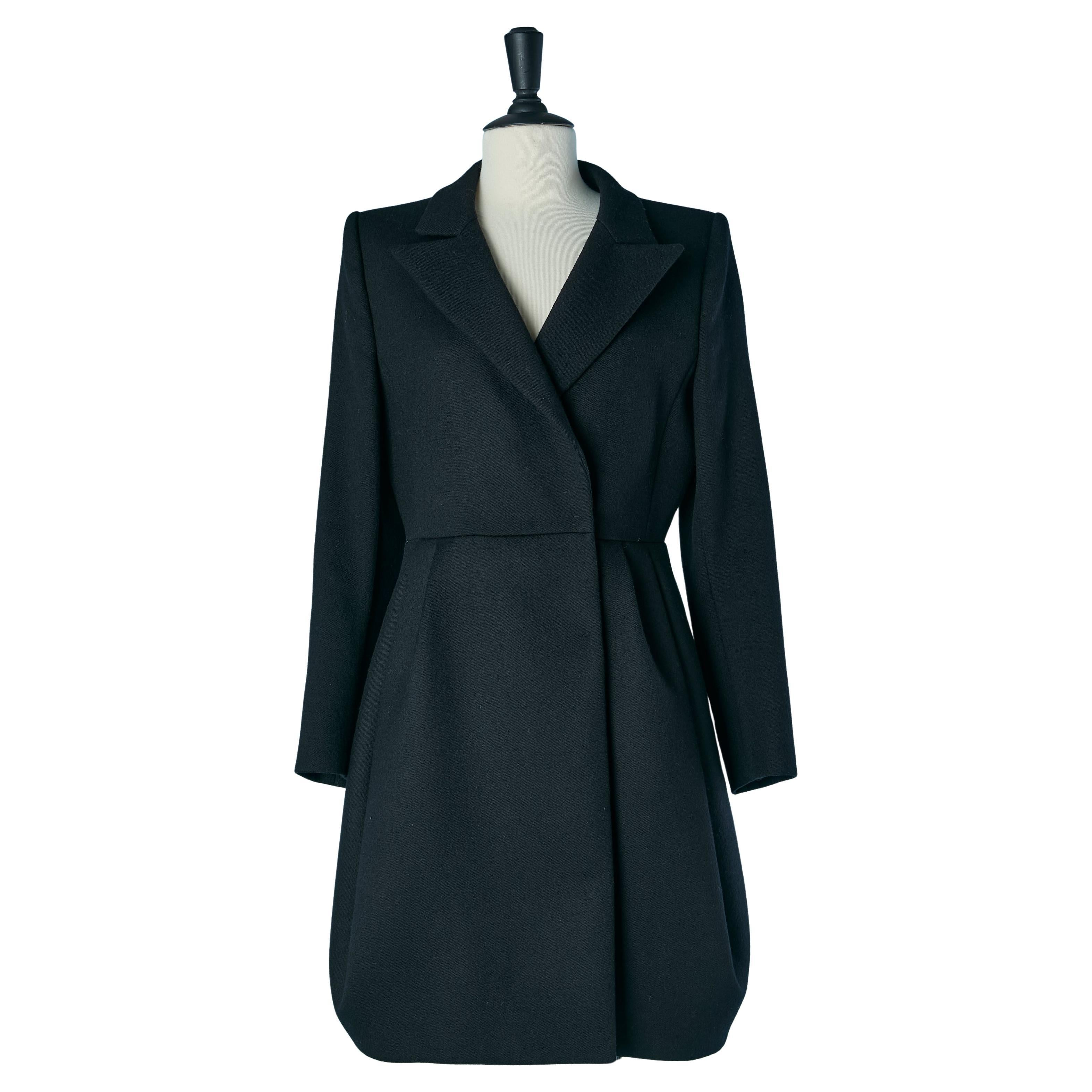 Black wool double-breasted coat PRADA im Angebot
