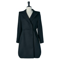 Black wool double-breasted coat PRADA