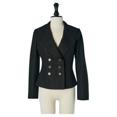 Black wool double breasted jacket ALAIA