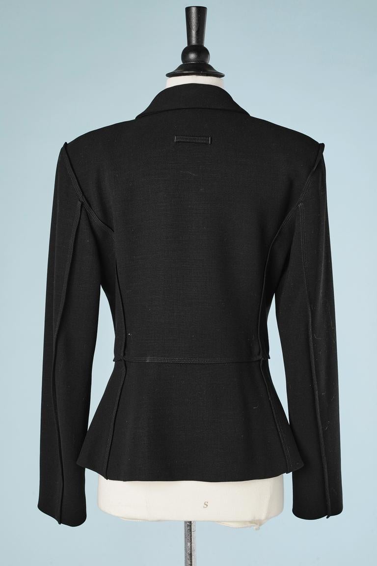 Black wool double - breasted jacket Jean-Paul Gaultier Femme  4