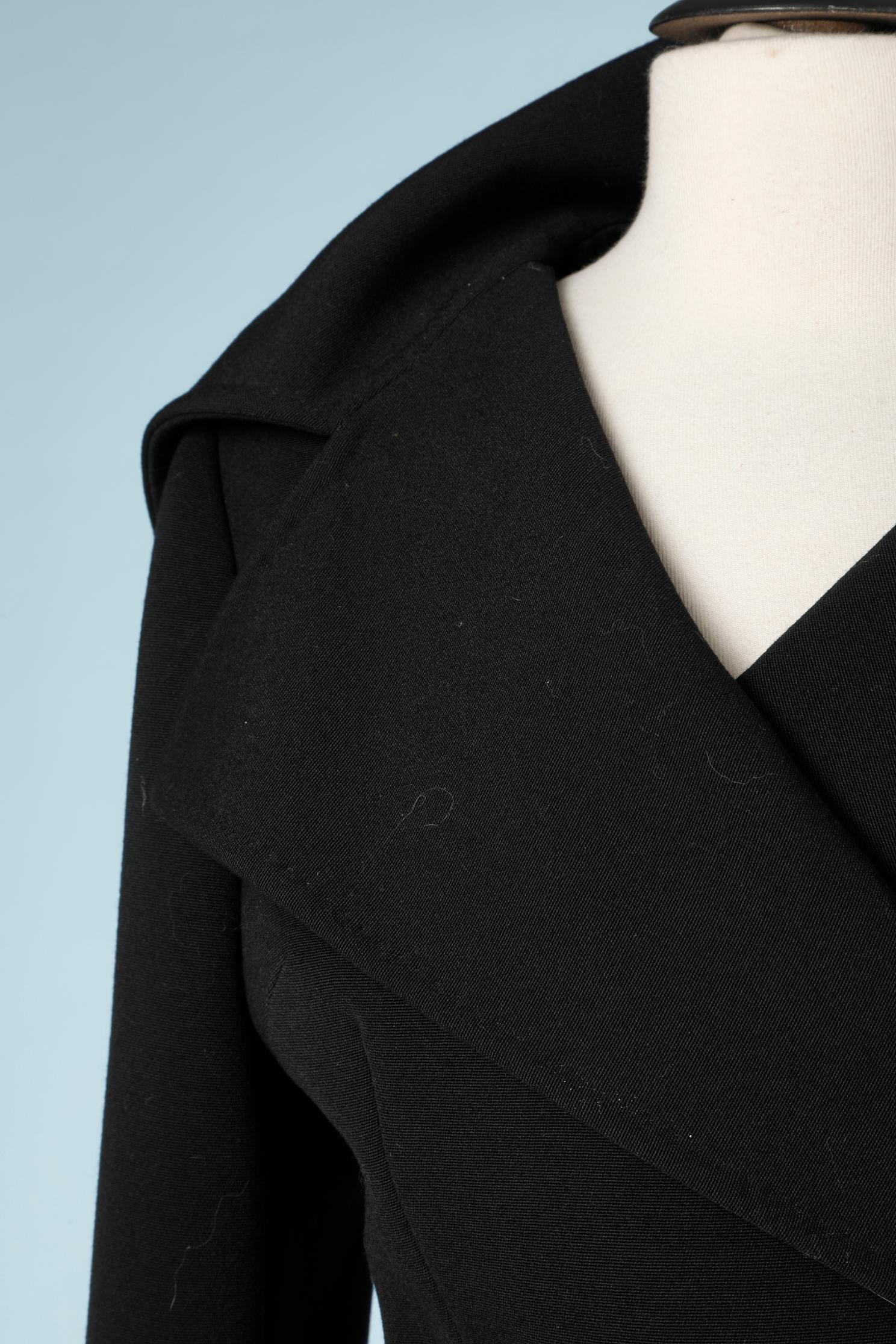 Women's Black wool double-breasted short jacket Dolce & Gabbana  For Sale