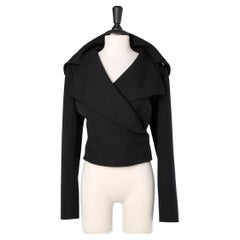 Black wool double-breasted short jacket Dolce & Gabbana 