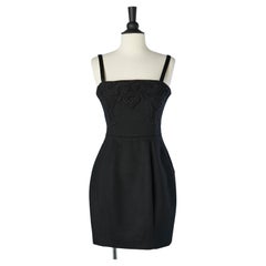 Black wool dress with wool threads embroideries on the bust Stella Mc Cartney