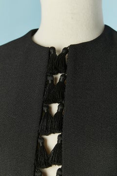 Black wool edge to edge jacket with tassel edge CHRISTIAN DIOR Cruise 2024