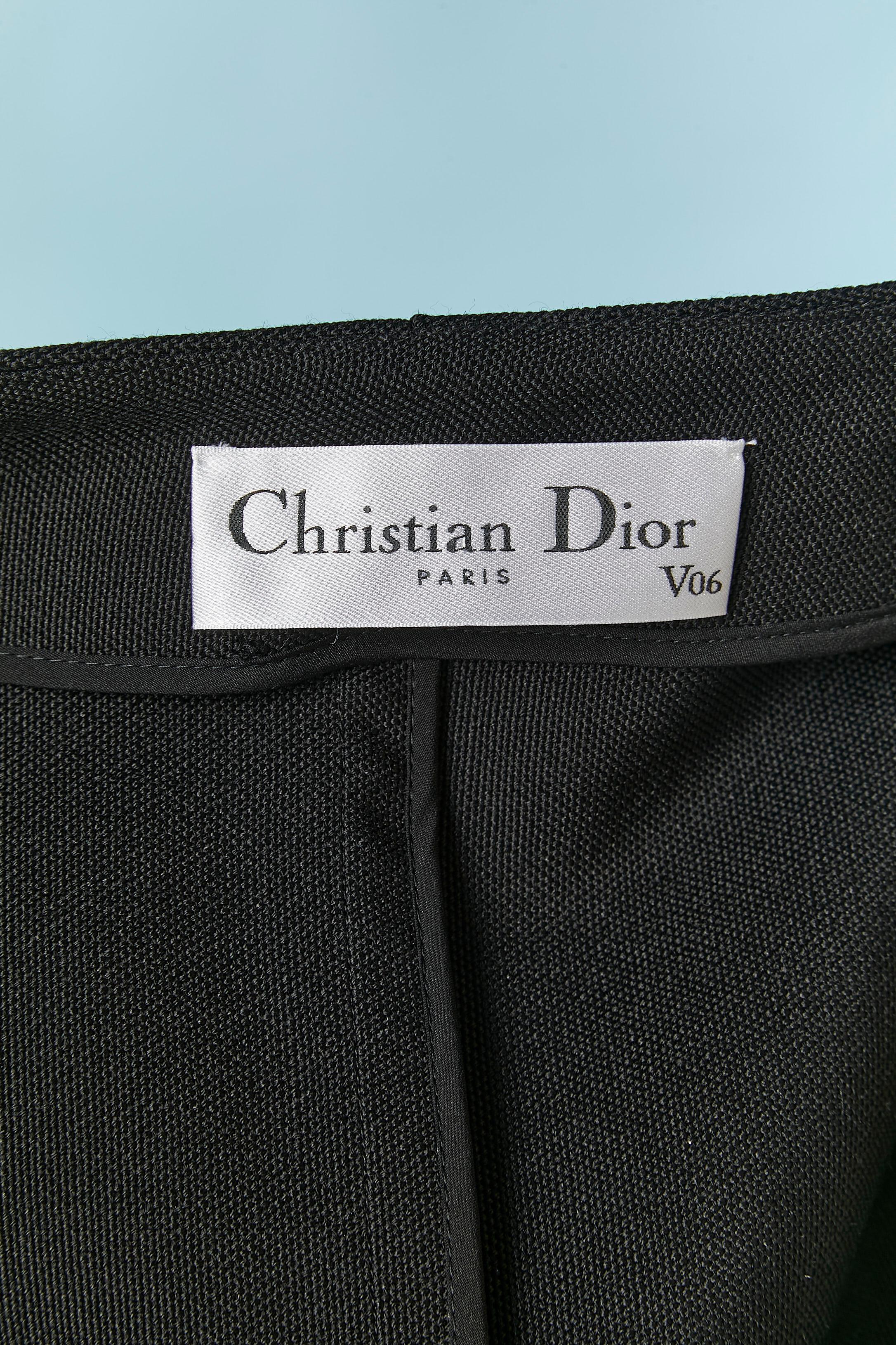 Black wool edge to edge jacket with tassel edge CHRISTIAN DIOR Cruise 2024 For Sale 3