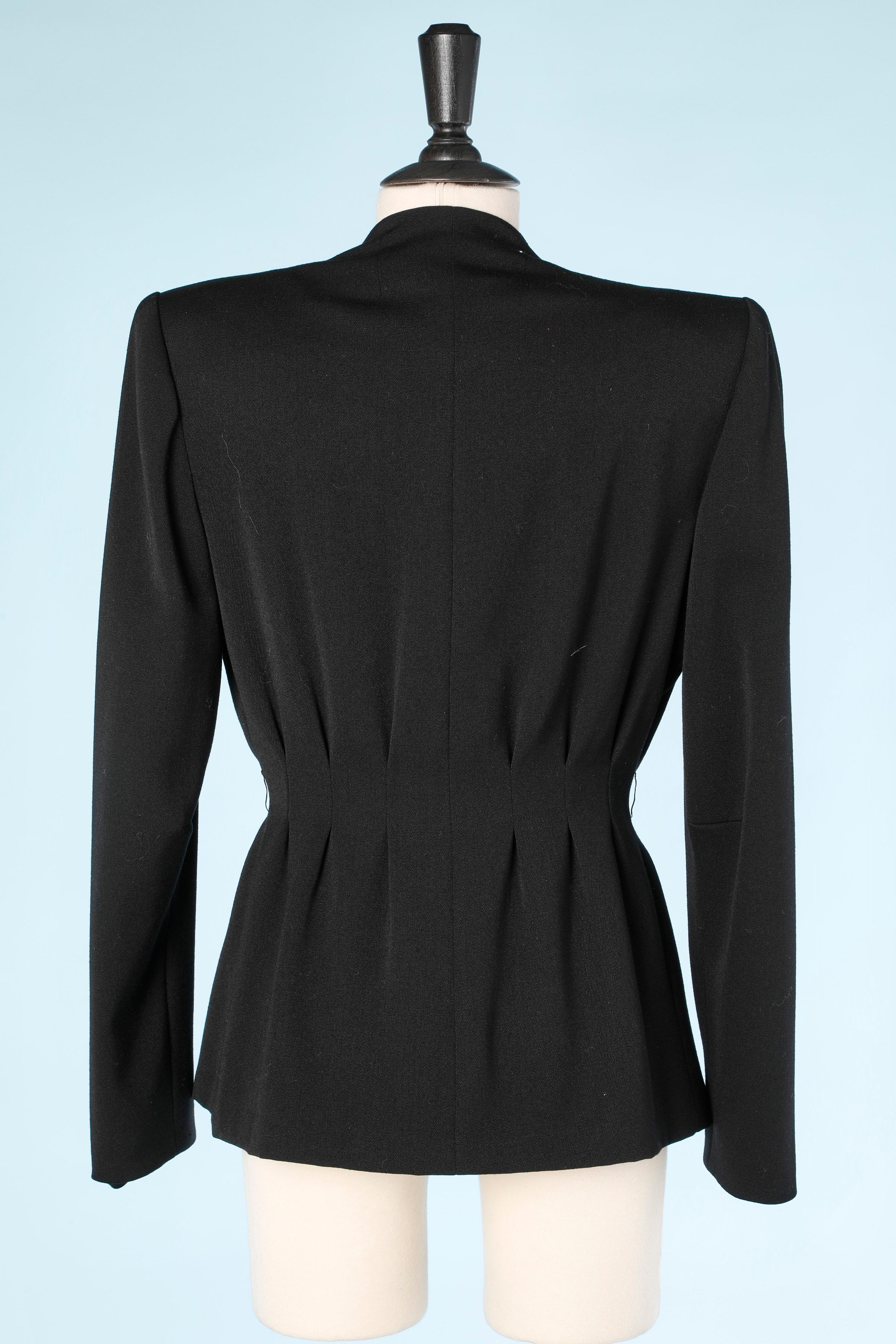 Chaqueta de noche de lana negra con adorno de strass naranja Lili Ann en Excelente estado para la venta en Saint-Ouen-Sur-Seine, FR