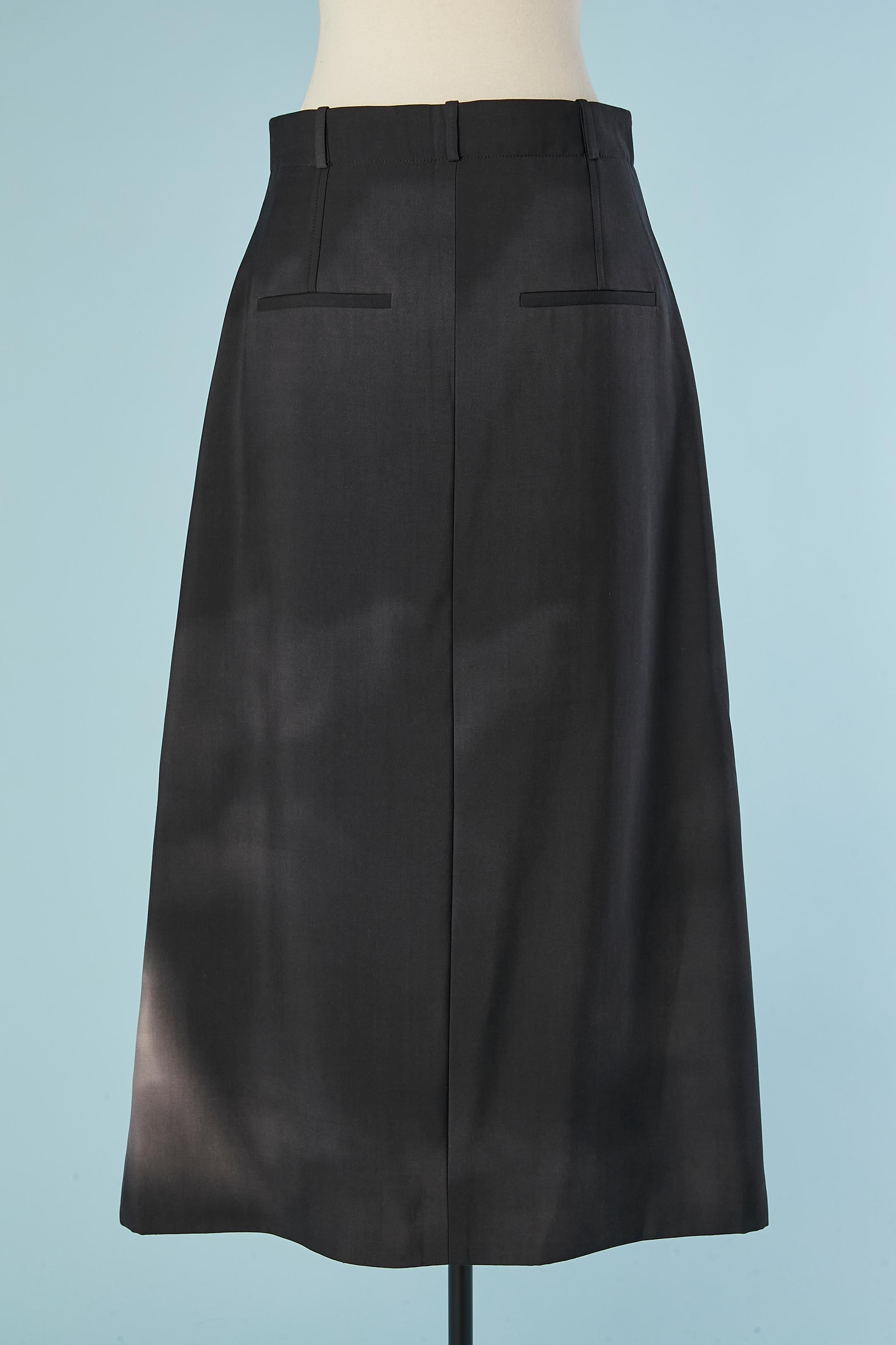 Donna Gonna svasata in lana nera con motivo Torre Eiffel CHRISTIAN DIOR in vendita